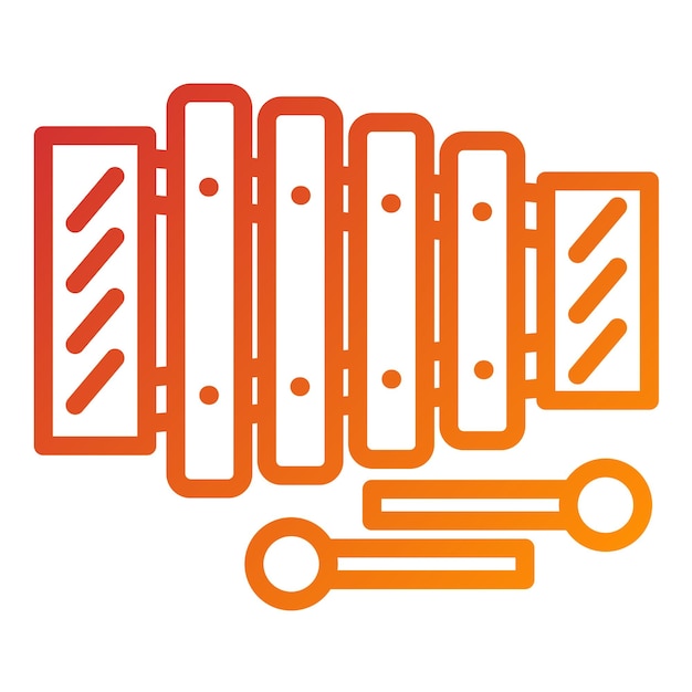 Diseño vectorial Estilo del icono del xilófono