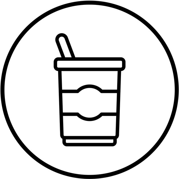 Diseño vectorial estilo icono de yogur griego
