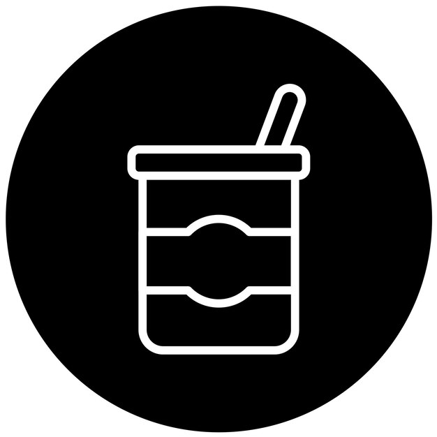 Diseño vectorial de estilo de icono de yogur
