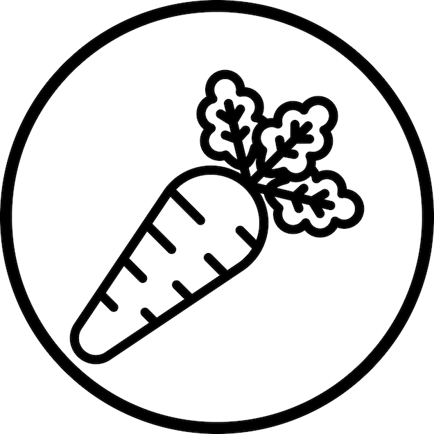 Diseño vectorial de estilo de icono de zanahoria