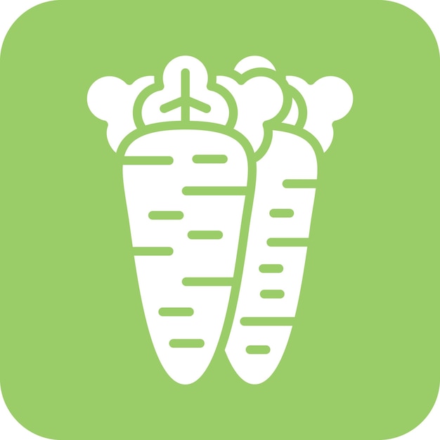 Diseño vectorial de estilo de icono de zanahoria