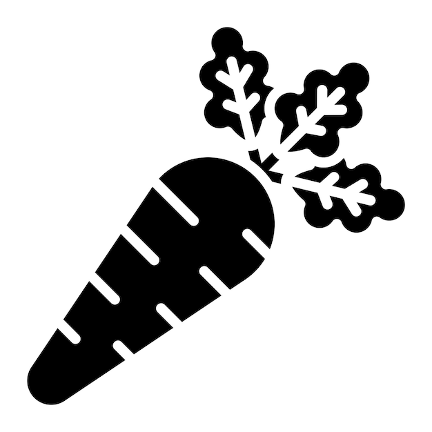 Diseño vectorial de estilo de icono de zanahoria
