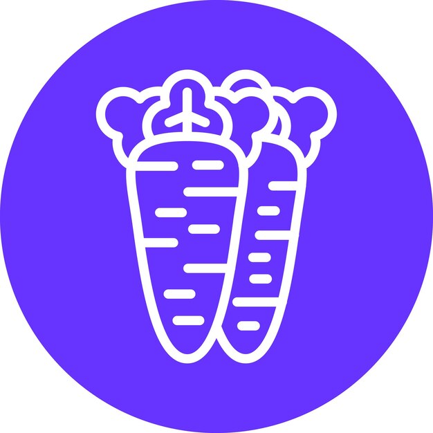Diseño vectorial de estilo de icono de zanahoria
