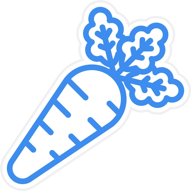 Diseño vectorial de estilo de icono de zanahoria
