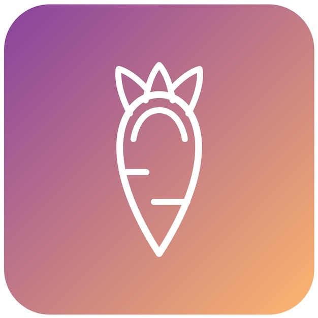 Diseño vectorial de estilo de icono de zanahoria