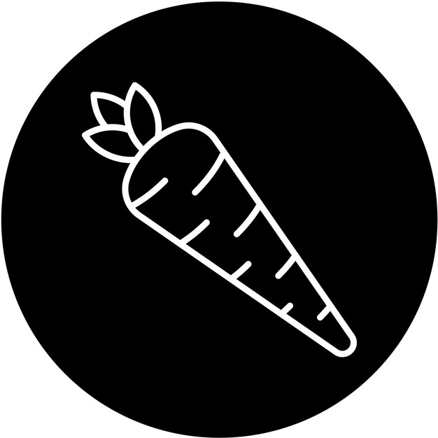 Diseño vectorial de estilo de icono de zanahoria