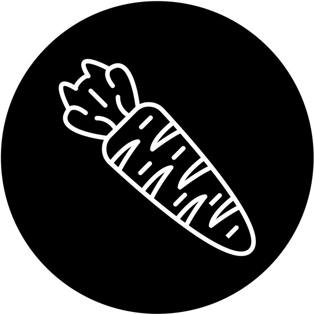 Diseño vectorial de estilo de icono de zanahoria