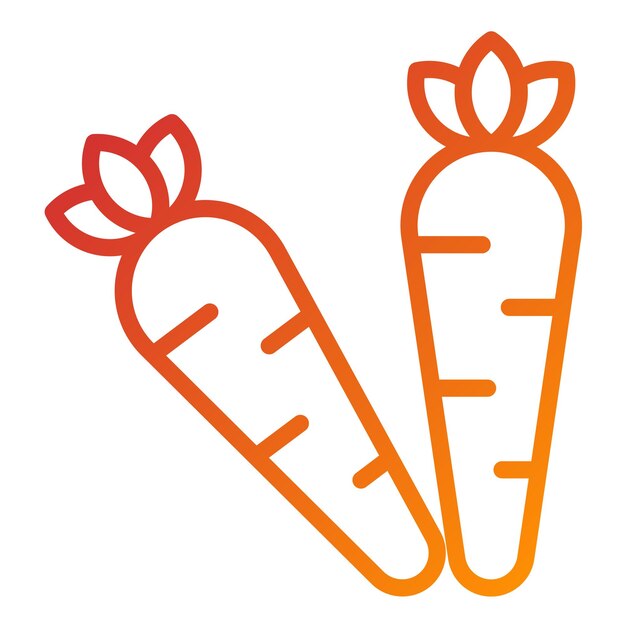 Diseño vectorial de estilo de icono de zanahoria