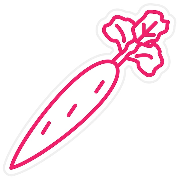 Diseño vectorial de estilo de icono de zanahoria