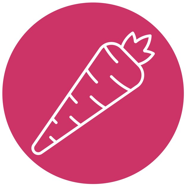 Diseño vectorial de estilo de icono de zanahoria