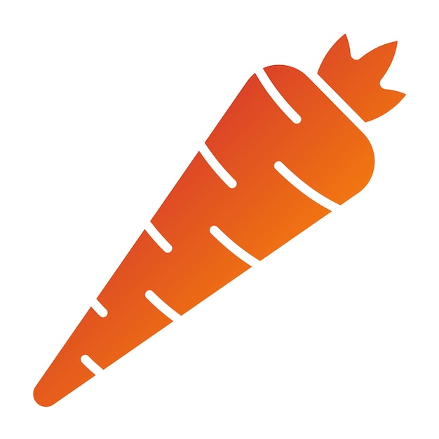 Diseño vectorial de estilo de icono de zanahoria