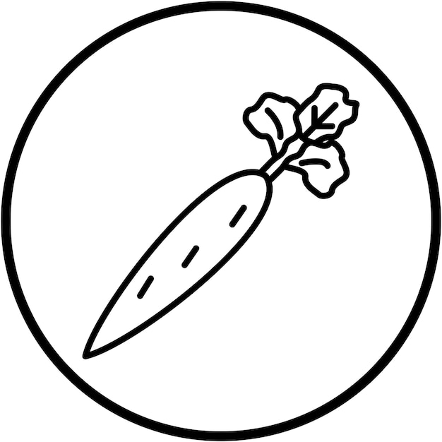 Diseño vectorial de estilo de icono de zanahoria