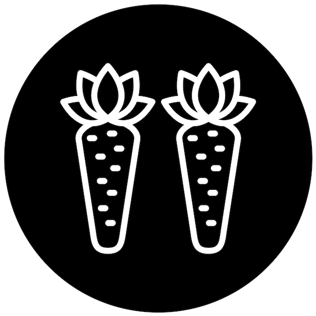 Diseño vectorial de estilo de icono de zanahoria
