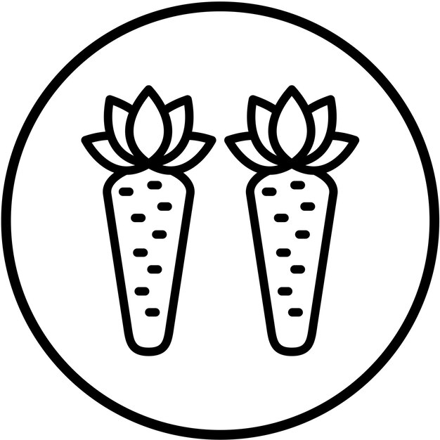 Diseño vectorial de estilo de icono de zanahoria