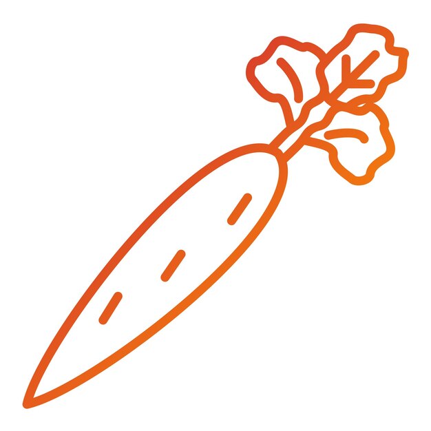 Diseño vectorial de estilo de icono de zanahoria