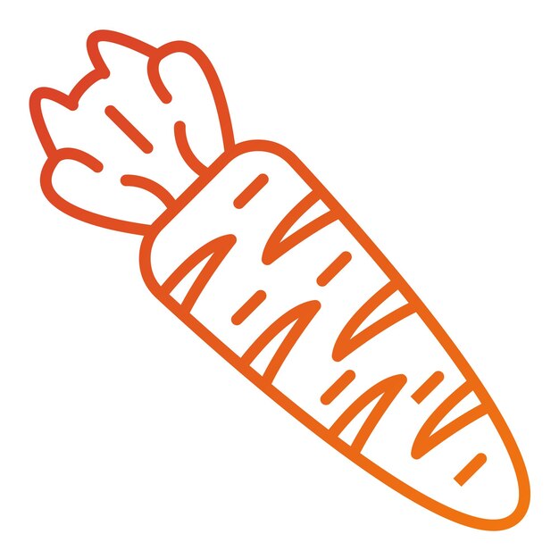 Diseño vectorial de estilo de icono de zanahoria