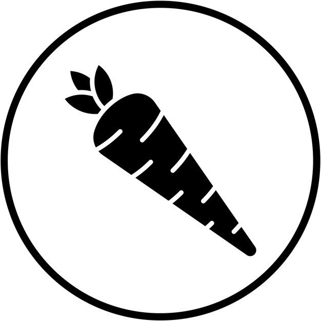 Diseño vectorial de estilo de icono de zanahoria