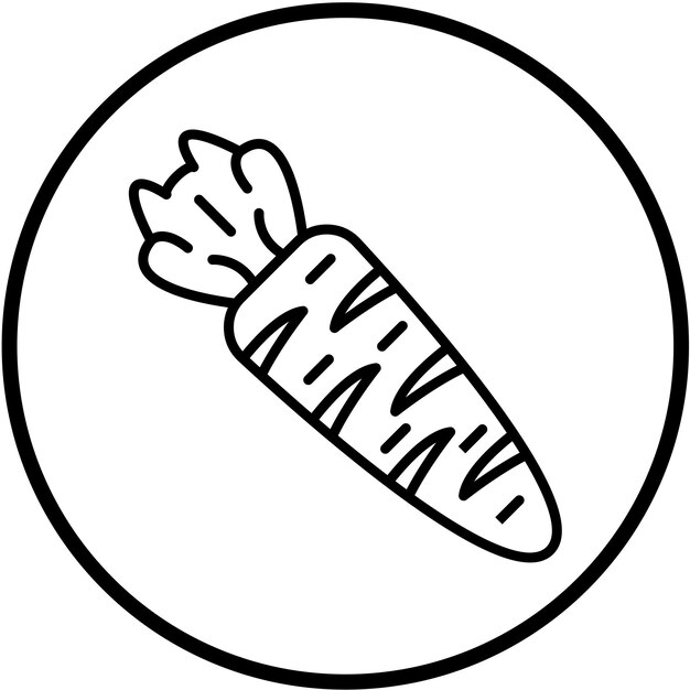Diseño vectorial de estilo de icono de zanahoria