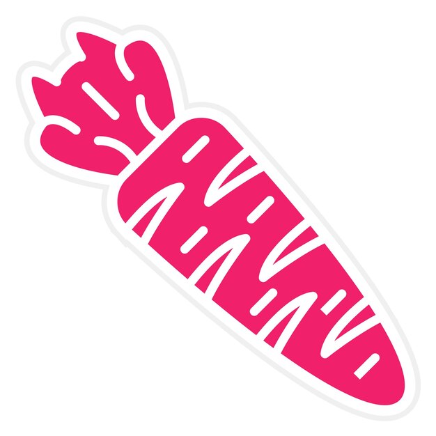 Diseño vectorial de estilo de icono de zanahoria