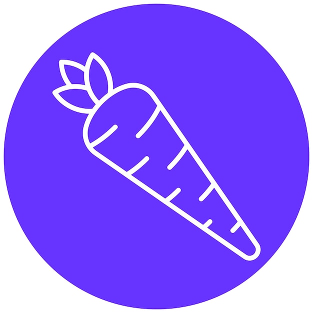 Diseño vectorial de estilo de icono de zanahoria