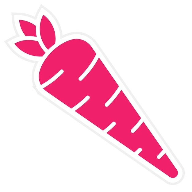 Diseño vectorial de estilo de icono de zanahoria