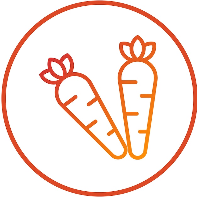Diseño vectorial de estilo de icono de zanahoria