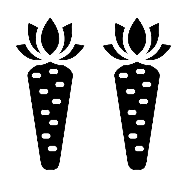 Diseño vectorial de estilo de icono de zanahoria