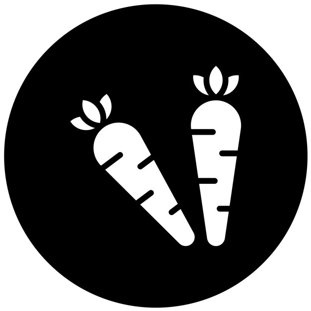 Diseño vectorial de estilo de icono de zanahoria