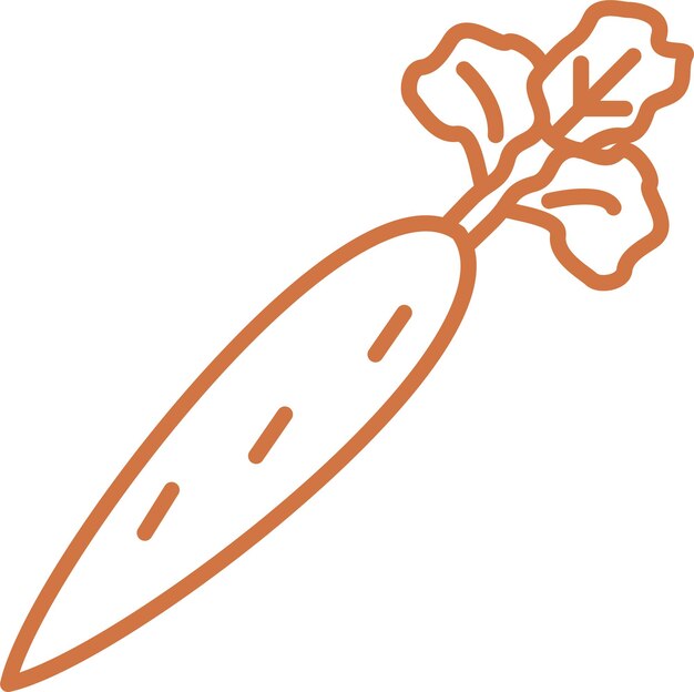 Diseño vectorial de estilo de icono de zanahoria