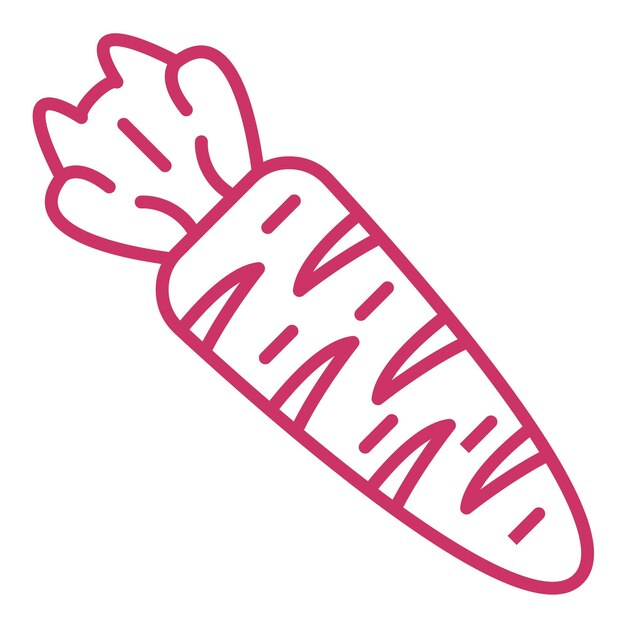 Diseño vectorial de estilo de icono de zanahoria