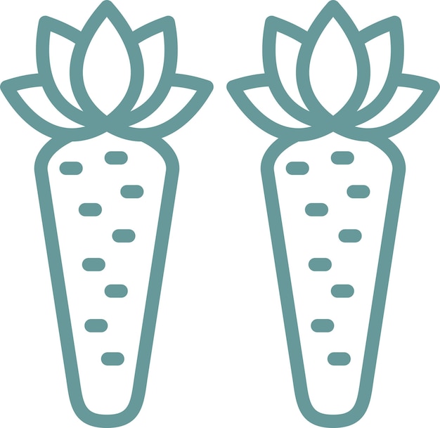 Diseño vectorial de estilo de icono de zanahoria