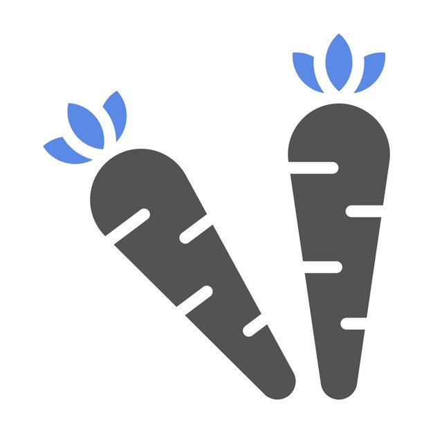 Diseño vectorial de estilo de icono de zanahoria