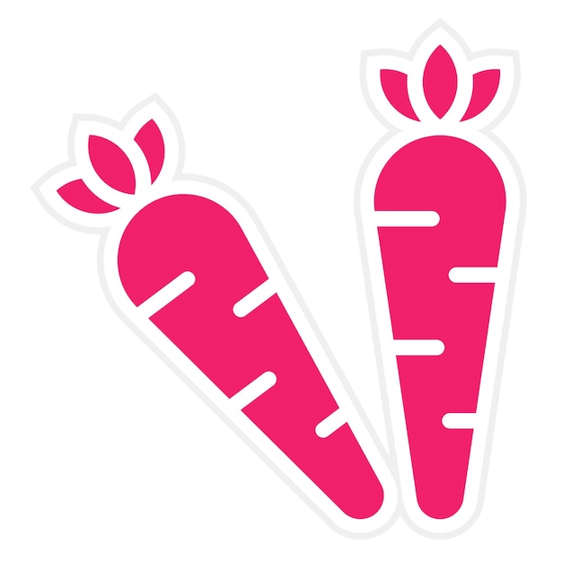 Diseño vectorial de estilo de icono de zanahoria