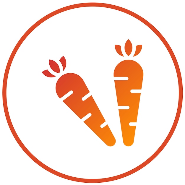 Diseño vectorial de estilo de icono de zanahoria