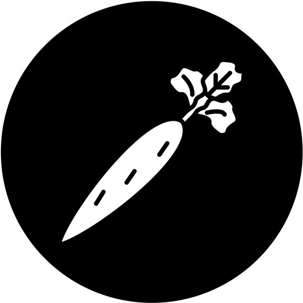 Diseño vectorial de estilo de icono de zanahoria