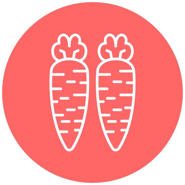 Diseño vectorial estilo de icono de zanahorias