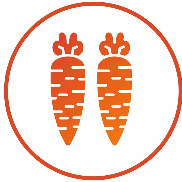 Diseño vectorial estilo de icono de zanahorias