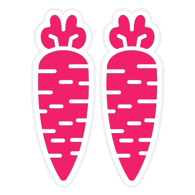 Diseño vectorial estilo de icono de zanahorias