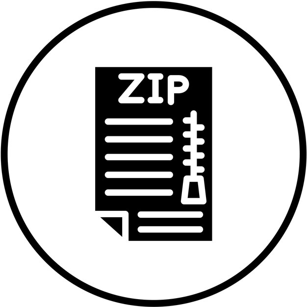 Vector diseño vectorial estilo del icono zip