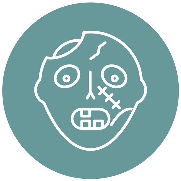 Diseño vectorial de estilo de icono zombi