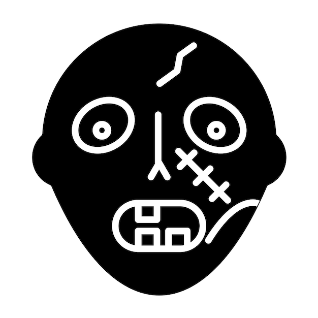 Vector diseño vectorial de estilo de icono zombi