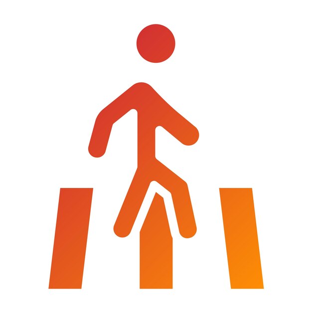 Diseño vectorial Estilo del icono de la zona peatonal
