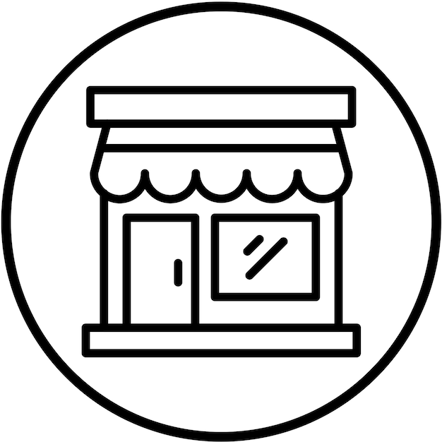 Diseño vectorial Estilo de íconos de tiendas por departamentos