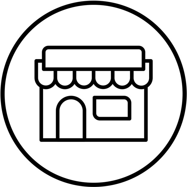 Diseño vectorial Estilo de íconos de tiendas por departamentos