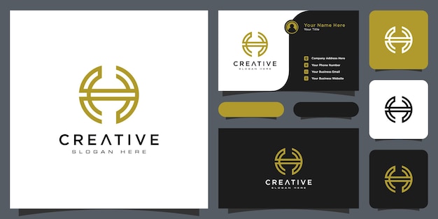 Diseño vectorial de estilo de línea de logotipo de letra inicial H