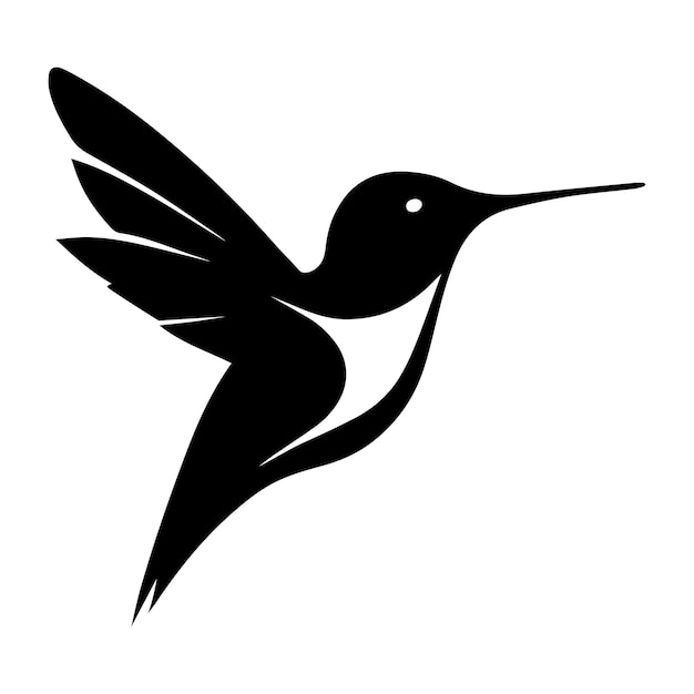 Un diseño vectorial de estilo mosca colibrí sobre un fondo blanco