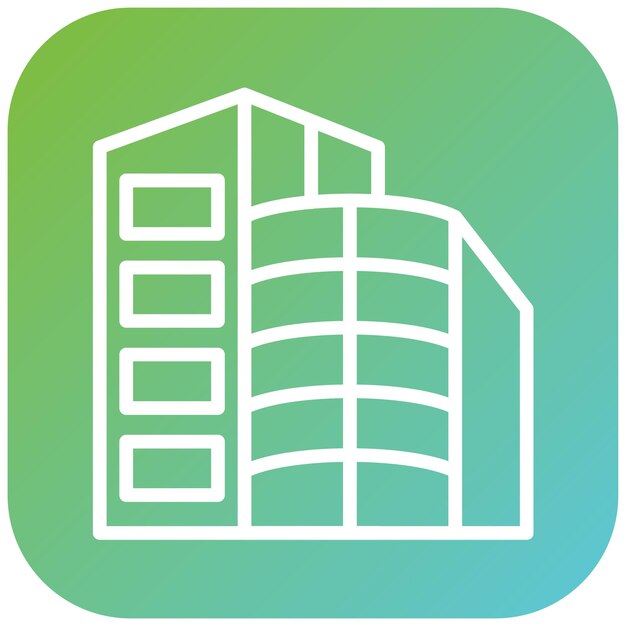Diseño vectorial Estilo oficial del icono del edificio