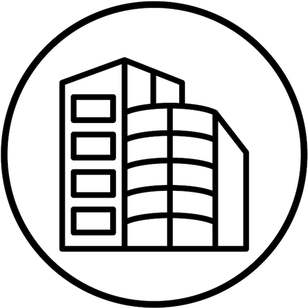 Diseño vectorial Estilo oficial del icono del edificio