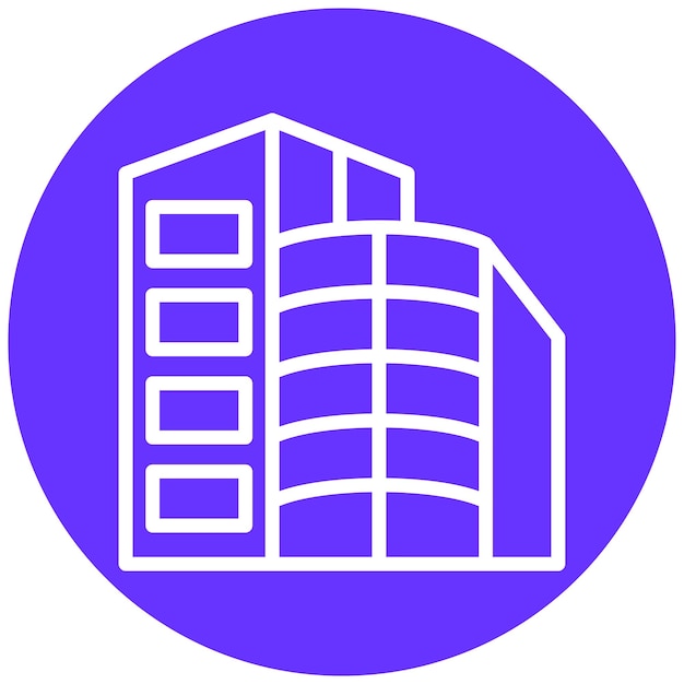 Diseño vectorial Estilo oficial del icono del edificio