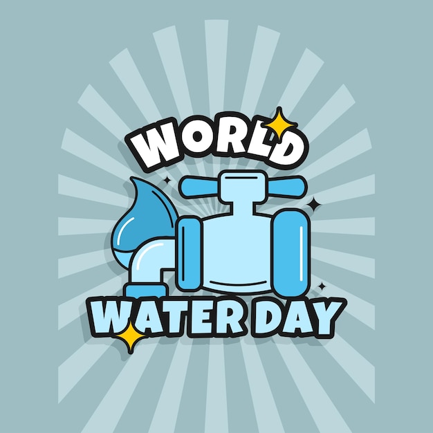 Diseño vectorial de estilo retro del día mundial del agua